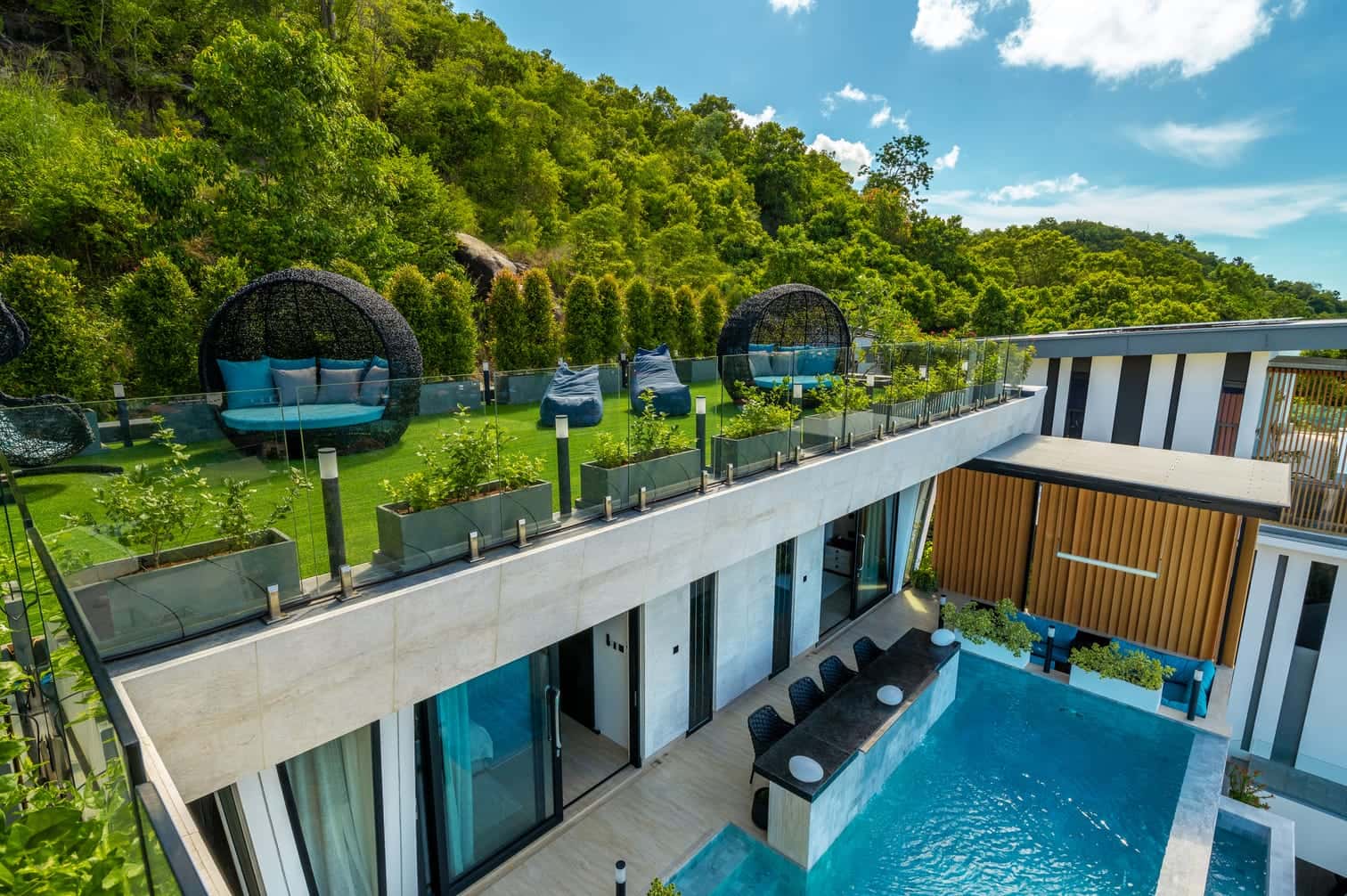 Rooftop garden and pool terrace