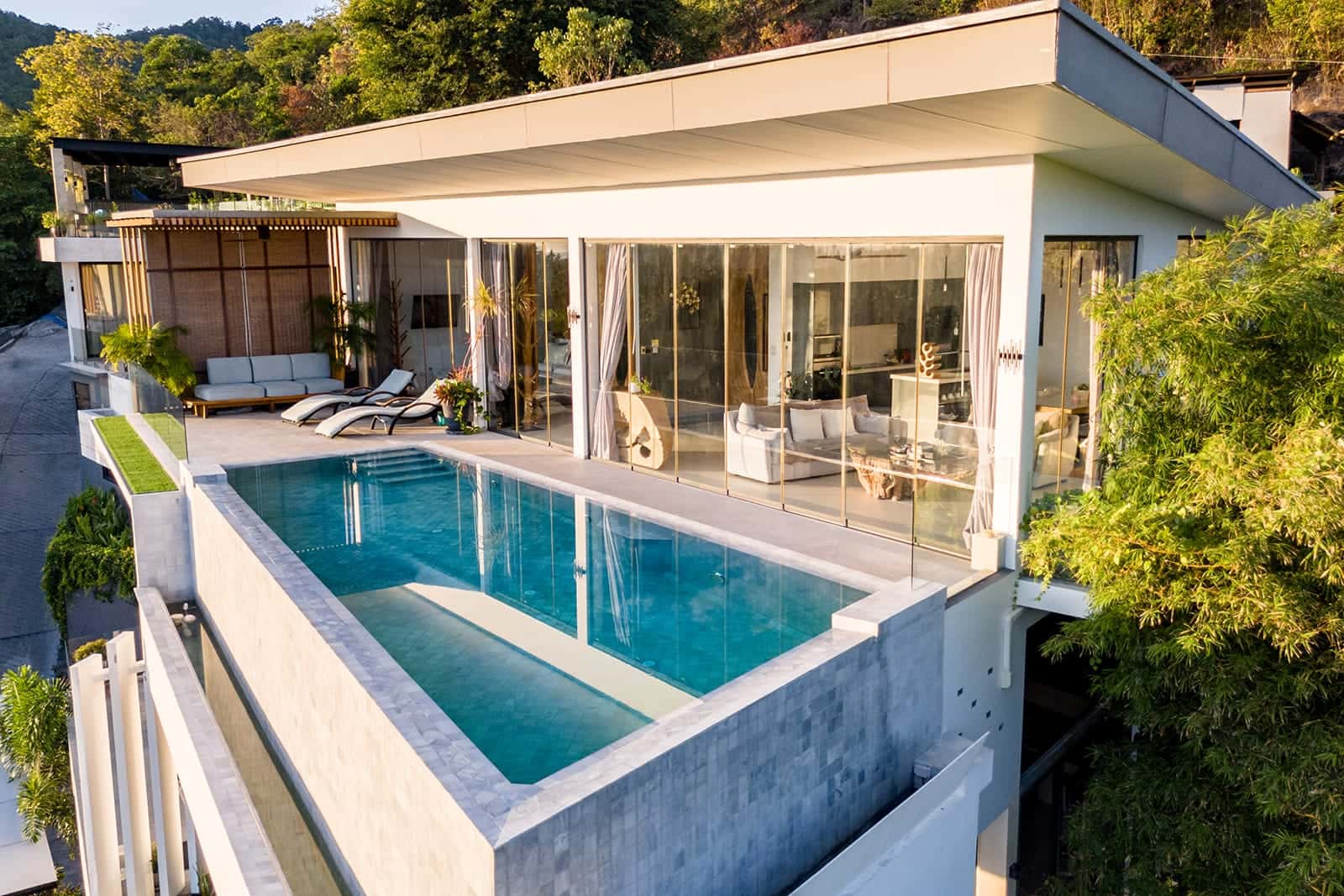 Magic Suites private pool villa at sunset