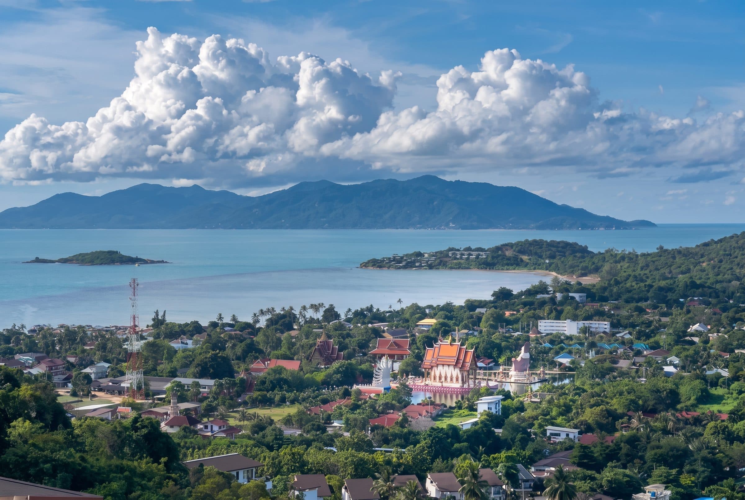 Panoramic sea view across the bay