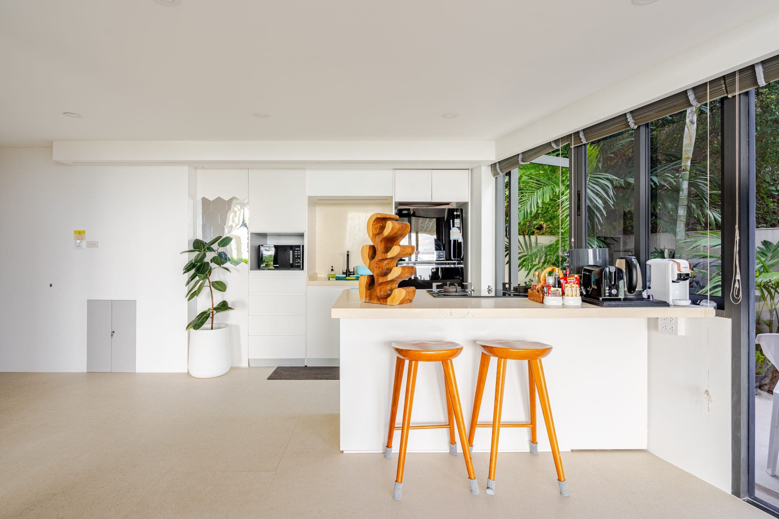 Seaview 2BR villa kitchen island