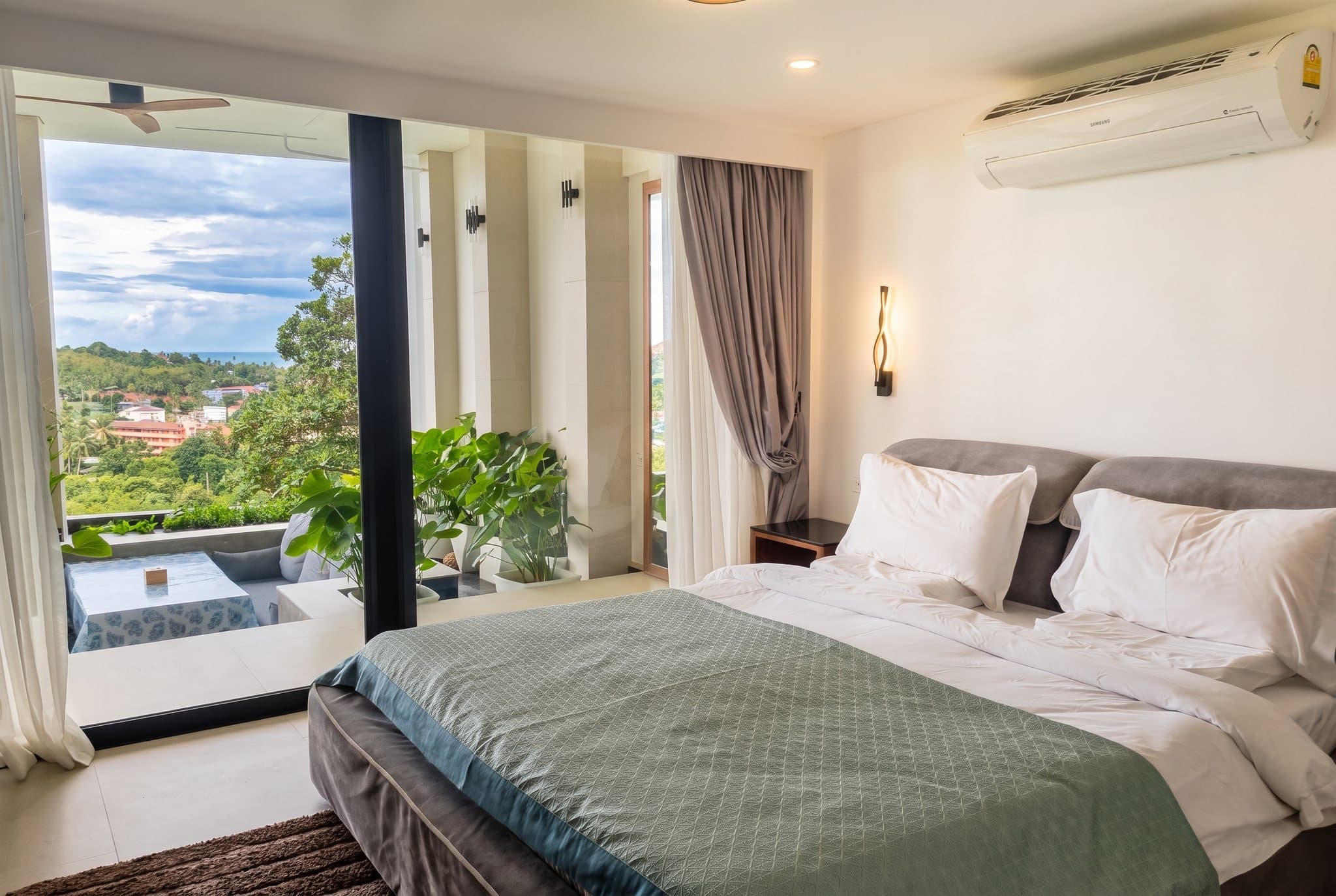 Seaview 2BR villa bedroom with a view