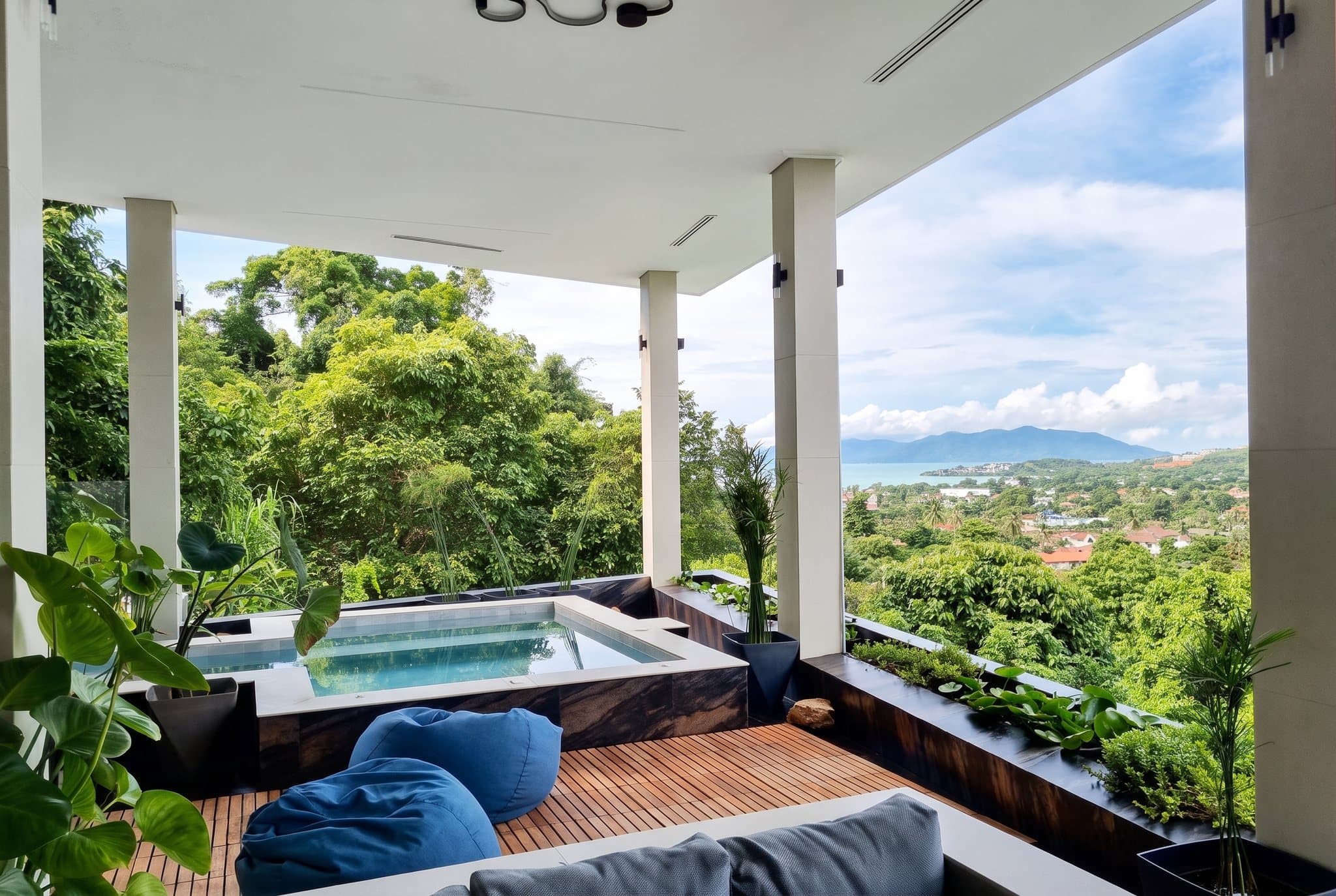 Seaview 2BR villa plunge pool balcony with sea view