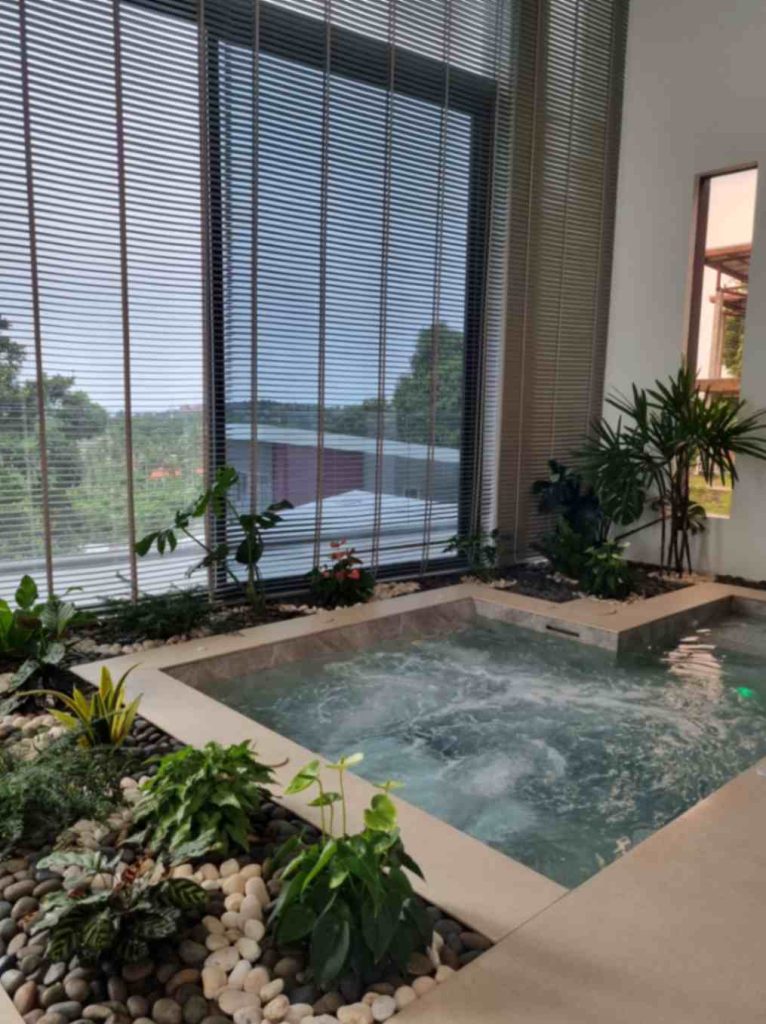 View of the Sunrise suite interior pool in Magic Suites.