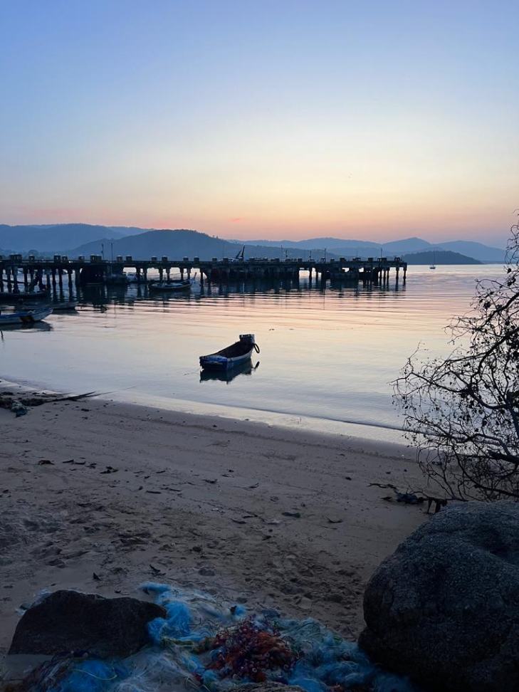 View of a part of the Koh Samui coastline in the evening.