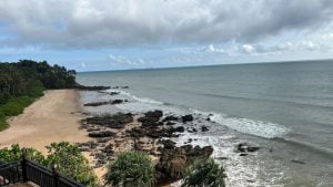 View of the Koh Samui coastline, known for its excellent beaches.