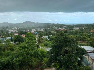 Spectacular view of the Koh Samui island from an aerial POV.