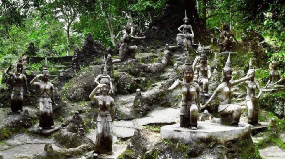 View of the Secret Buddha Garden in Koh Samui