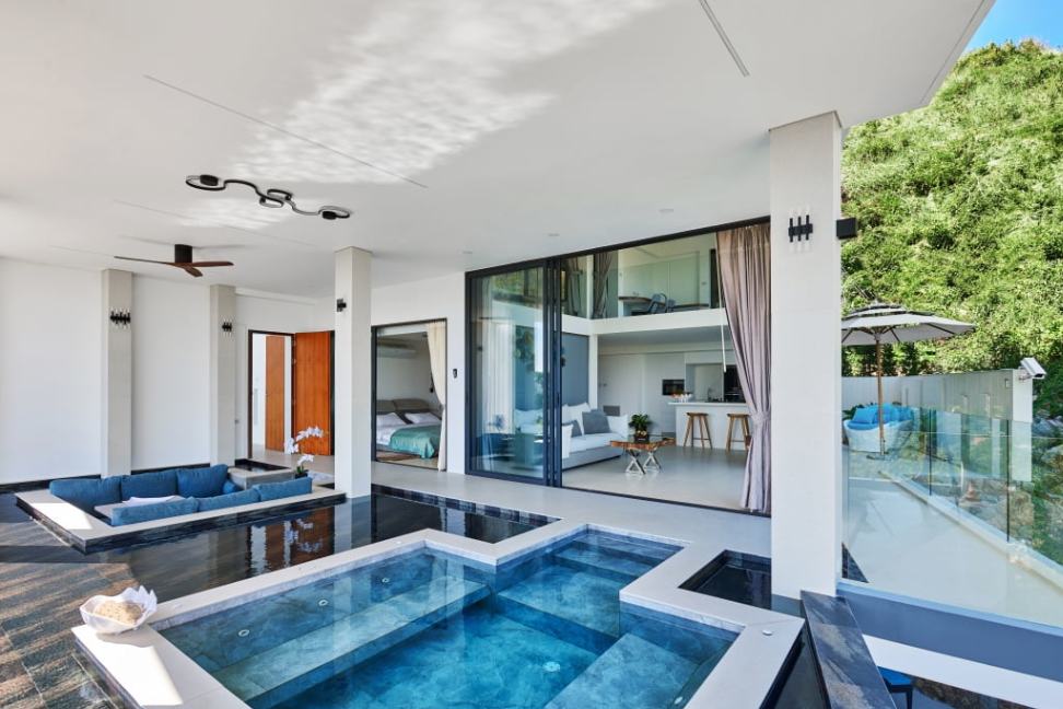 View of the pool area in the 2BR Magic Seaview Jungle Jet Pool Suite.
